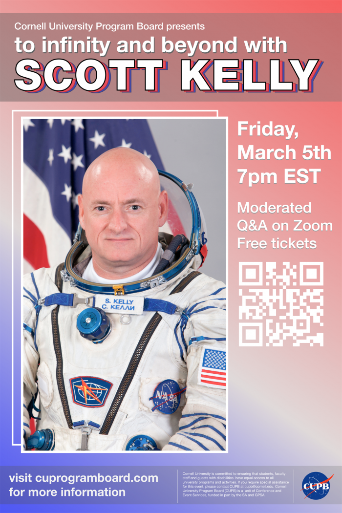 To Infinity and Beyond with Captain Scott Kelly Fri, Mar 5, 2021  7:00 PM – 8:00 PM EST (GMT-5) 